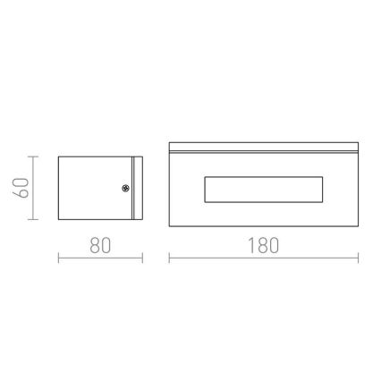 RED - Design Rendl-R10439 - Lauko sieninis šviestuvas WOOP 1xR7s/48W/230V IP54