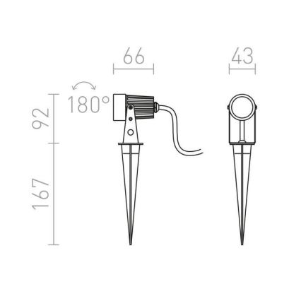 RED - Design Rendl - R10530 - LED Lauko šviestuvas GUN LED/3W/230V IP65