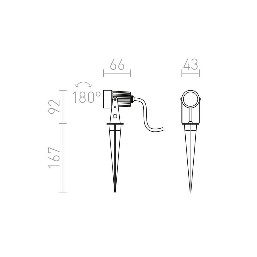 RED - Design Rendl - R10530 - LED Lauko šviestuvas GUN LED/3W/230V IP65