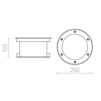 RED-Design Rendl-R10532 - LED Ant pagrindo montuojamas lauko šviestuvas TERRA LED/20W/230V IP67