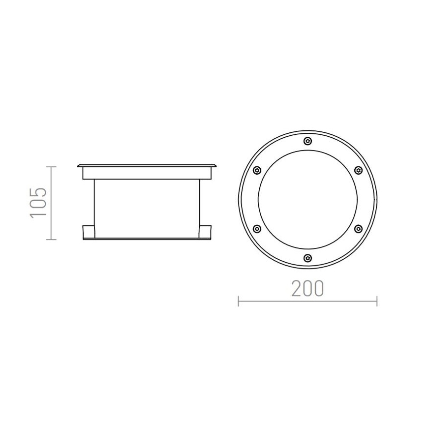 RED-Design Rendl-R10532 - LED Ant pagrindo montuojamas lauko šviestuvas TERRA LED/20W/230V IP67