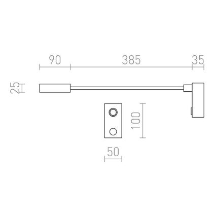 RED - Design Rendl - R10541 - LED Sieninė lempa AIM LED/3W/230V juodas