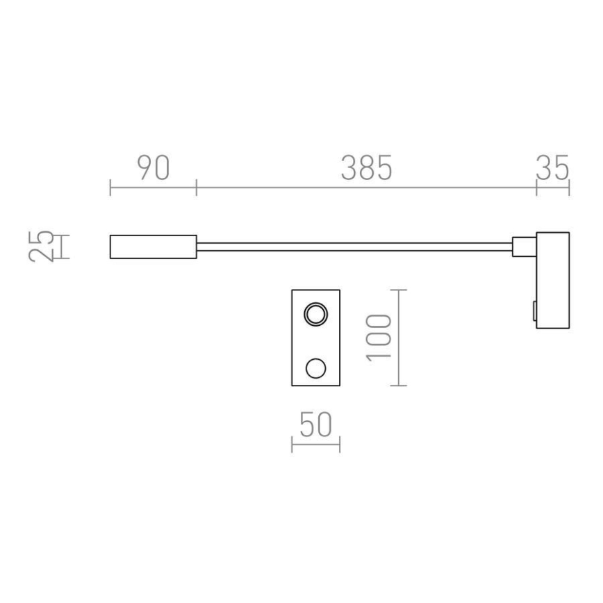 RED - Design Rendl - R10541 - LED Sieninė lempa AIM LED/3W/230V juodas