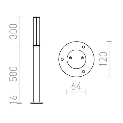 RED - Design Rendl - R10548 - LED Lauko lempa VADIS LED/8W/230V IP54