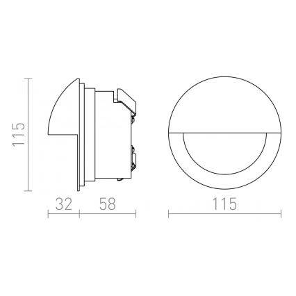 RED-Design Rendl-R10558- LED Įmontuotas lauko šviestuvas ASTERIA LED/3W/230V IP54