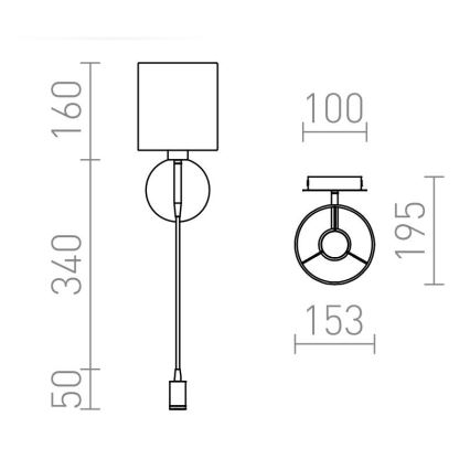 RED - Design Rendl - R10580 - LED Sieninė lempa VERSA 1xE27/42W/230V + LED/3W