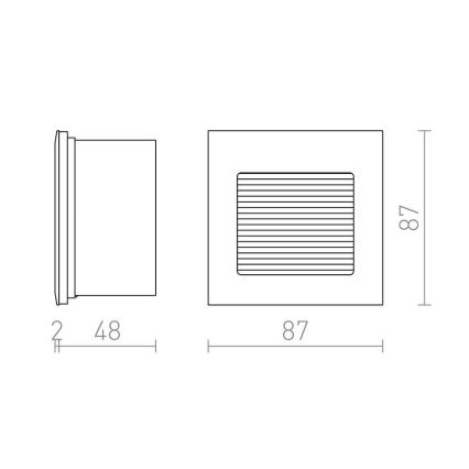 RED - Design Rendl - R10606 - LED orientacinis įmontuojamas šviestuvas INTRO LED/1W/230V