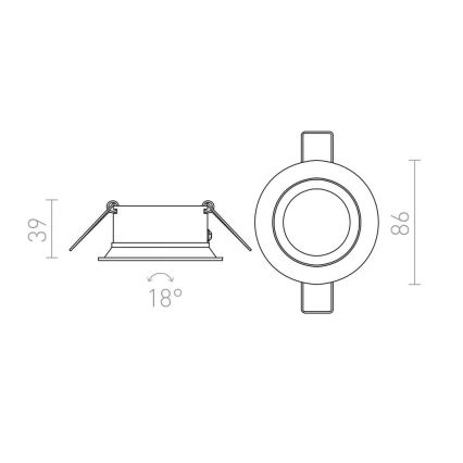 RED - Design Rendl - R11738 - Įleidžiamas šviestuvas SOBER 1xGU10/50W/230V balta