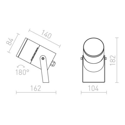 RED - Design Rendl - R11754 - LED Lauko šviestuvas ROSS LED/9W/230V IP65