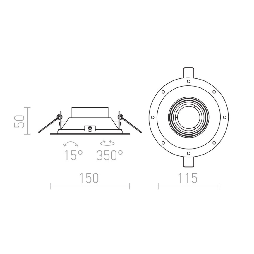 RED - Design Rendl - R12046 - Įleidžiamas šviestuvas IPSO 1xGU10/50W/230V