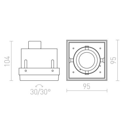 RED - Design Rendl - R12052 - Įleidžiamas šviestuvas ELECTRA 1xGU10/50W/230V