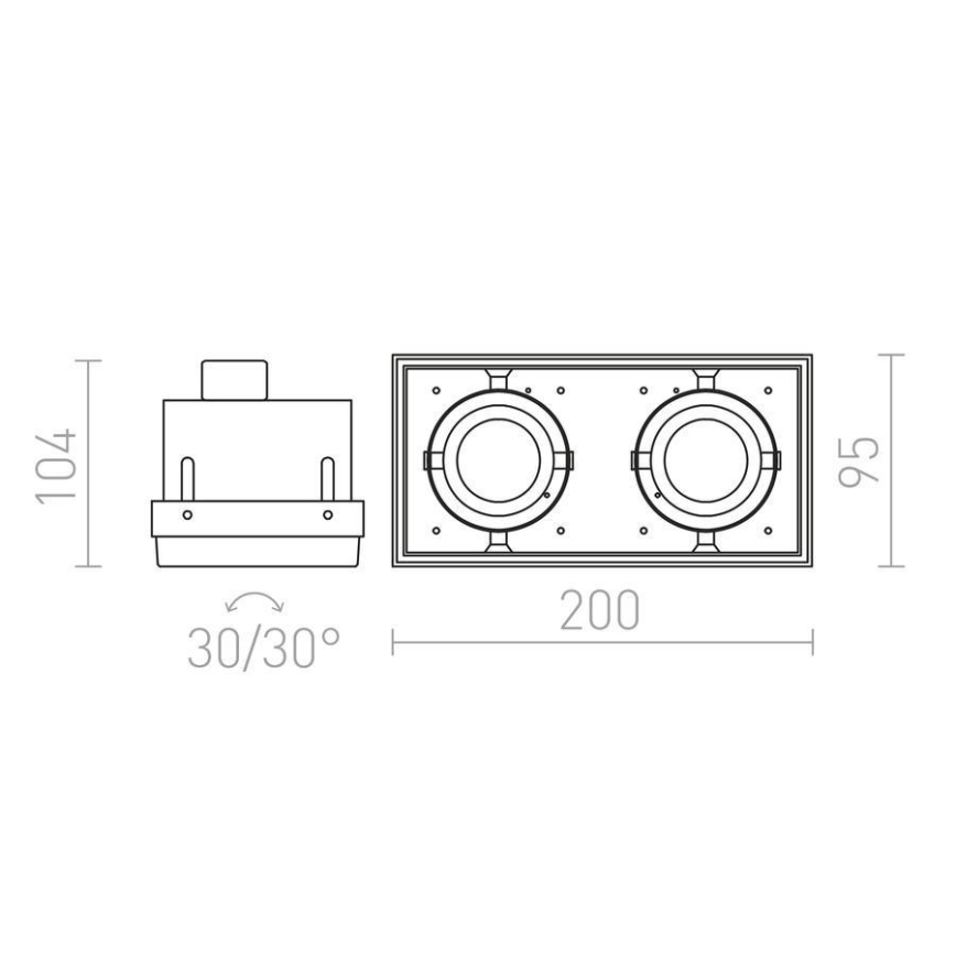 RED - Design Rendl - R12053 - Įleidžiamas šviestuvas ELECTRA 2xGU10/50W/230V
