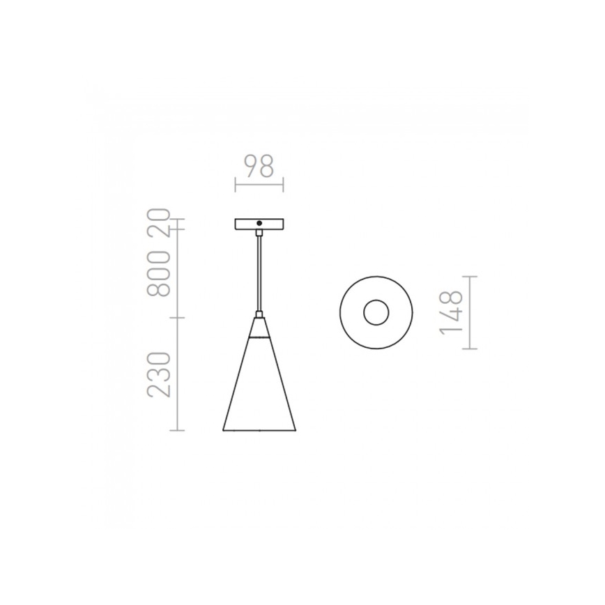 RED - Design Rendl - R12380 - Pakabinamas sietynas HEIDI 1xE27/28W/230V betonas/mediena
