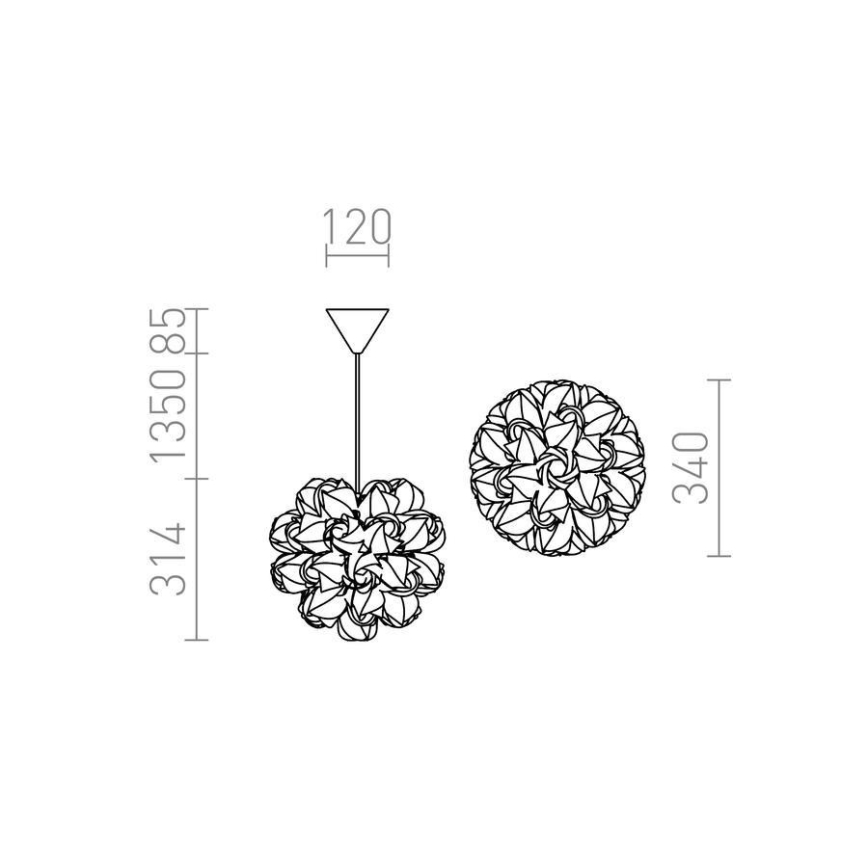 RED - Design Rendl - R12384 - Pakabinamas sietynas COCO 1xE27/28W/230V