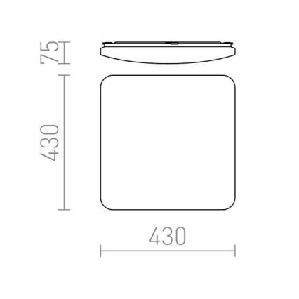 RED - Design Rendl - R12437 - LED Lubinis šviestuvas SEMPRE LED/36W/230V kvadratas