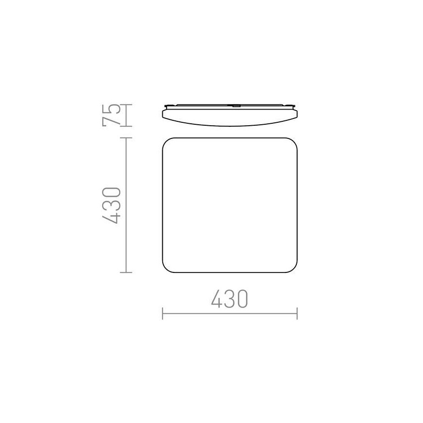 RED - Design Rendl - R12437 - LED Lubinis šviestuvas SEMPRE LED/36W/230V kvadratas