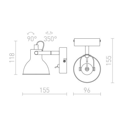 RED - Design Rendl - R12508 - Sieninis akcentinis šviestuvas ROSITA 1xGU10/9W/230V