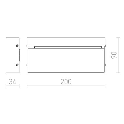 RED - Design Rendl-R12547- LED Sieninis lauko šviestuvas AQILA LED/6W/230V IP54