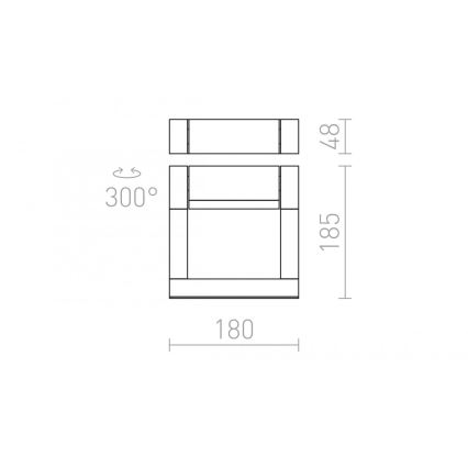 RED - Design Rendl-R12623- LED Sieninis lauko šviestuvas AQUE LED/8W/230V IP54