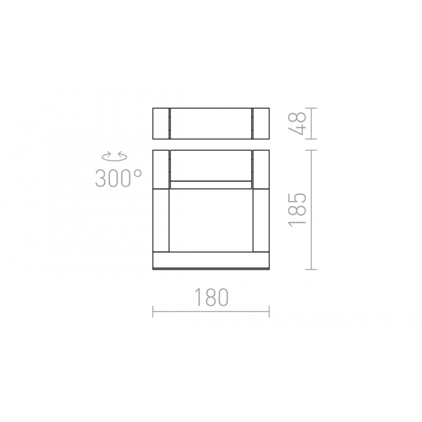 RED - Design Rendl-R12623- LED Sieninis lauko šviestuvas AQUE LED/8W/230V IP54