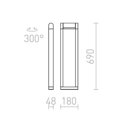 RED - Design Rendl - R12624 - LED Lauko lempa AQUE LED/8W/230V IP54 juoda