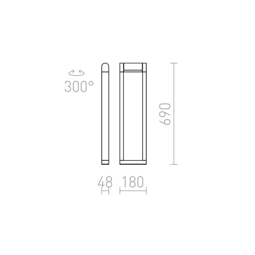 RED - Design Rendl - R12624 - LED Lauko lempa AQUE LED/8W/230V IP54 juoda