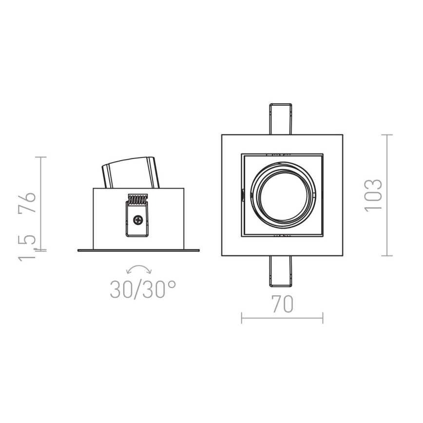 RED - Design Rendl - R12856 - LED įleidžiamas lubinis šviestuvas BONDY LED/7W/230V