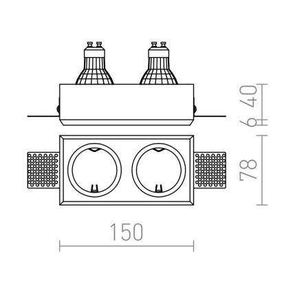 RED - Design Rendl - R12900 - Įleidžiamas šviestuvas QUO 2xGU10/35W/230V