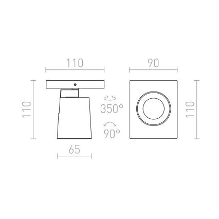 RED - Design Rendl - R12912 - Sieninis akcentinis šviestuvas KENNY 1xGU10/35W/230V