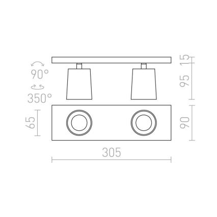 RED - Design Rendl - R12915 - Akcentinis šviestuvas KENNY 2xGU10/35W/230V