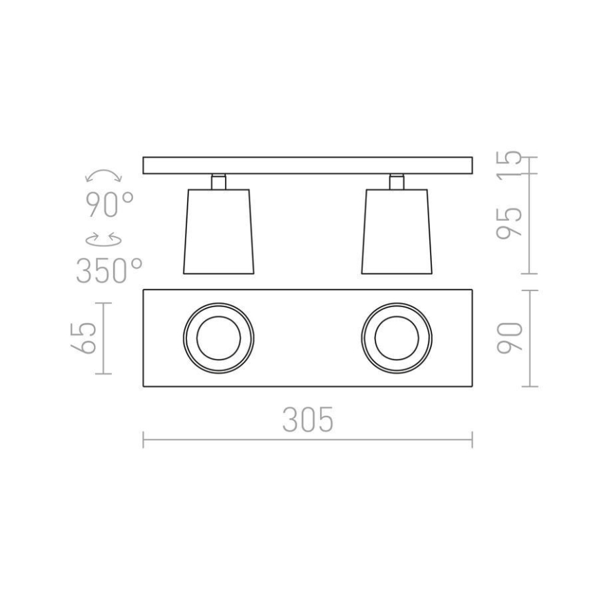 RED - Design Rendl - R12915 - Akcentinis šviestuvas KENNY 2xGU10/35W/230V