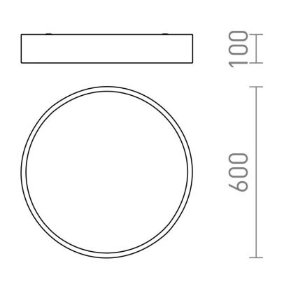 RED - Design Rendl - R13333 - LED Lubinis šviestuvas MEZZO LED/60W/230V juodas