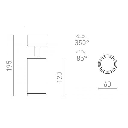 RED - Design Rendl - R13363 - Akcentinis šviestuvas BELENOS 1xGU10/9W/230V