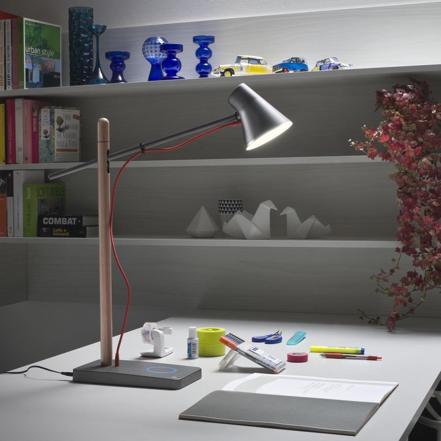 Redo 01-1119 - LED pritemdomas, liečiamas stalinis šviestuvas LED/5W/230V USB