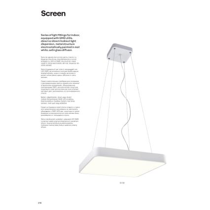 Redo 01-1124 - LED Pakabinamas sietynas SCREEN LED/48W/230V 3000K