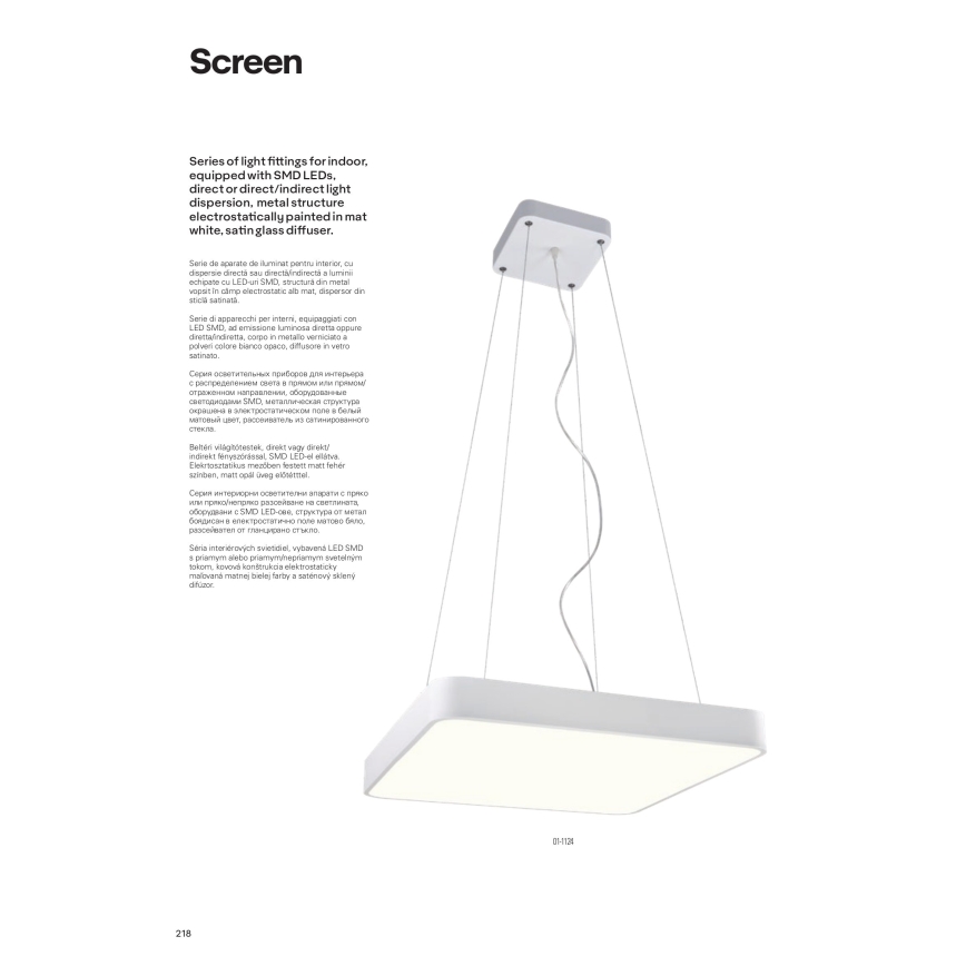 Redo 01-1124 - LED Pakabinamas sietynas SCREEN LED/48W/230V 3000K
