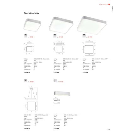 Redo 01-1124 - LED Pakabinamas sietynas SCREEN LED/48W/230V 3000K