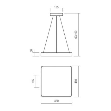 Redo 01-1124 - LED Pakabinamas sietynas SCREEN LED/48W/230V 3000K