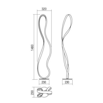 Redo 01-1417 - reguliuojamo ryškumo grindinė LED lempa NUBO LED/35W/230V balta