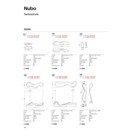 Redo 01-1417 - LED reguliuojama pastatoma lempa NUBO 1xLED/35W/230V balta
