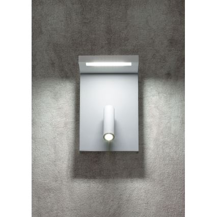 Redo 01-1499 - LED sieninis akcentinis šviestuvas AGOS LED/6W/230V + LED/3,2W USB balta