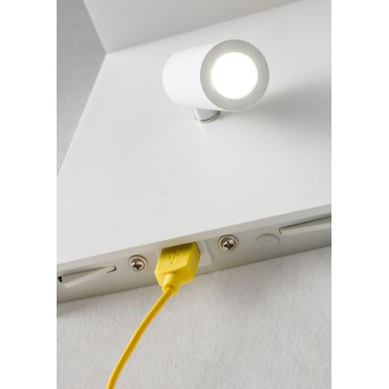 Redo 01-1499 - LED sieninis akcentinis šviestuvas AGOS LED/6W/230V + LED/3,2W USB balta
