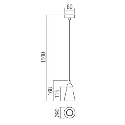 Redo 01-1518 - Pakabinamas sietynas UPPER 1xGU10/28W/230V žalvario/smėlio