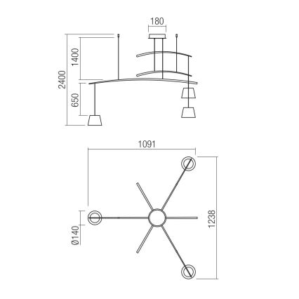 Redo 01-1524 - LED Pakabinamas sietynas LOLLI 3xLED/6W/230V balta