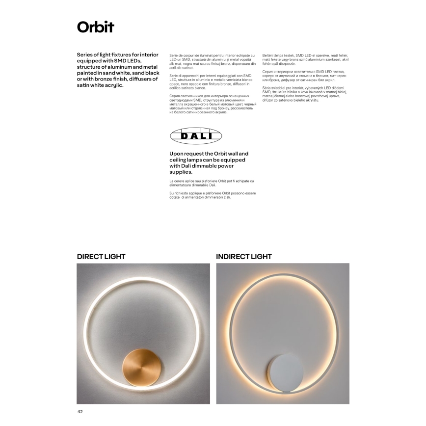 Redo 01-1699 - LED Sieninis šviestuvas ORBIT LED/28W/230V