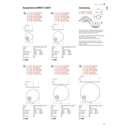 Redo 01-1713 - LED Sietynas, kabinamas ant virvės ORBIT LED/55W/230V