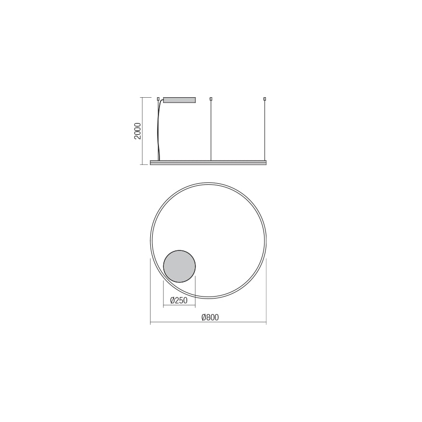 Redo 01-1713 - LED Sietynas, kabinamas ant virvės ORBIT LED/55W/230V