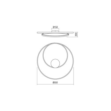 Redo 01-1792 - LED Pritemdomas lubinis šviestuvas TORSION LED/30W/230V bronza