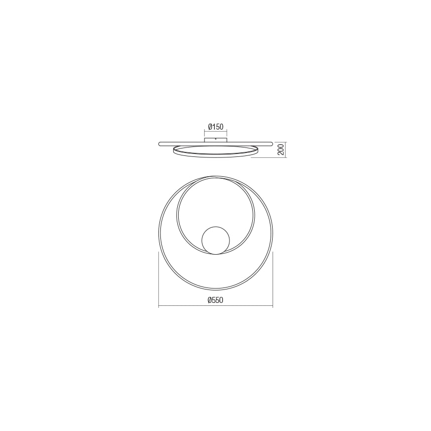 Redo 01-1792 - LED Pritemdomas lubinis šviestuvas TORSION LED/30W/230V bronza