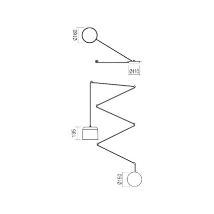 Redo 01-1822 - Pakabinamas sietynas DODO 1xE27/15W/230V voras juoda